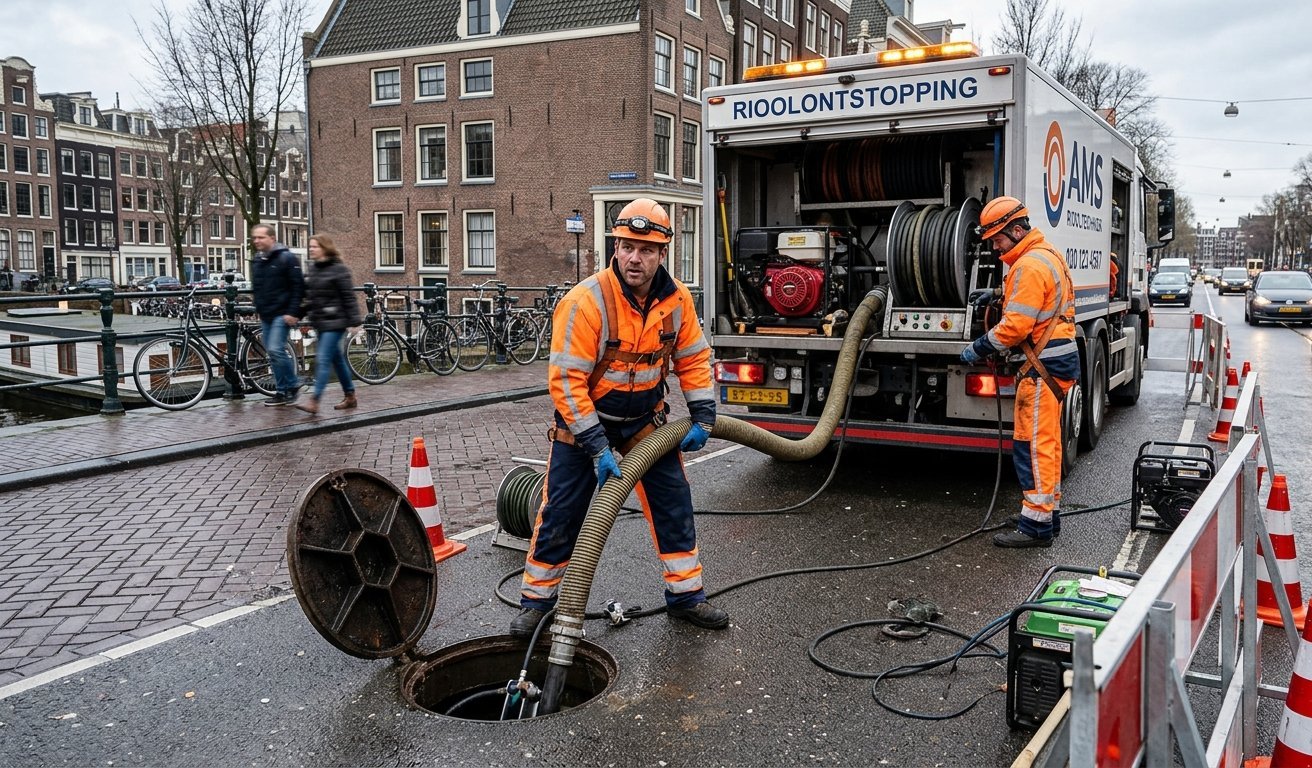 Rioolontstoppers aan het werk — spoed rioolservice